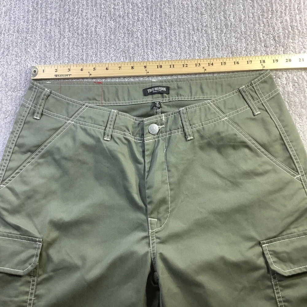 True Religion Mens Kalamata Green Cargo SN Pants HS Outline Size 36 x 32 NWT